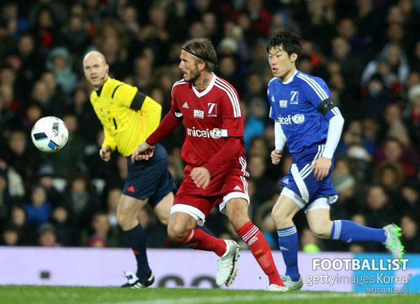 데이비드 베컴(좌), 박지성(우). 게티이미지코리아