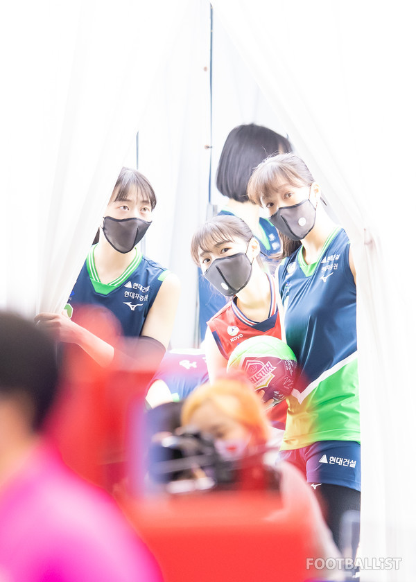 김다인(왼쪽), 이영주(가운데), 정시영(오른쪽, 현대건설). 서형권 기자