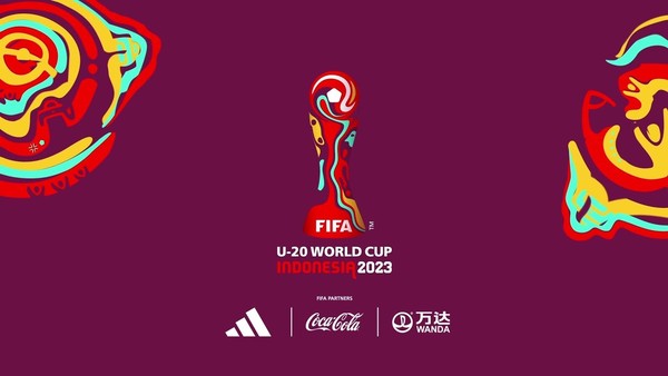 2023 FIFA U-20 인도네시아 월드컵의 공식 엠블럼. 더 이상 쓸 수 없게 되었다.
