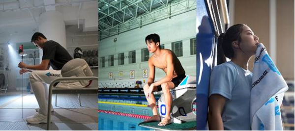 오상욱, 황선우, 신유빈 파워에이드 광고 촬영 현장 / 코카콜라 제공