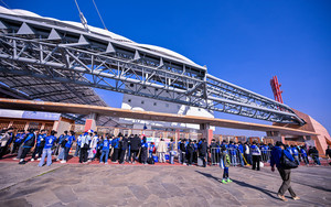 제주월드컵경기장 주변 수원 팬들